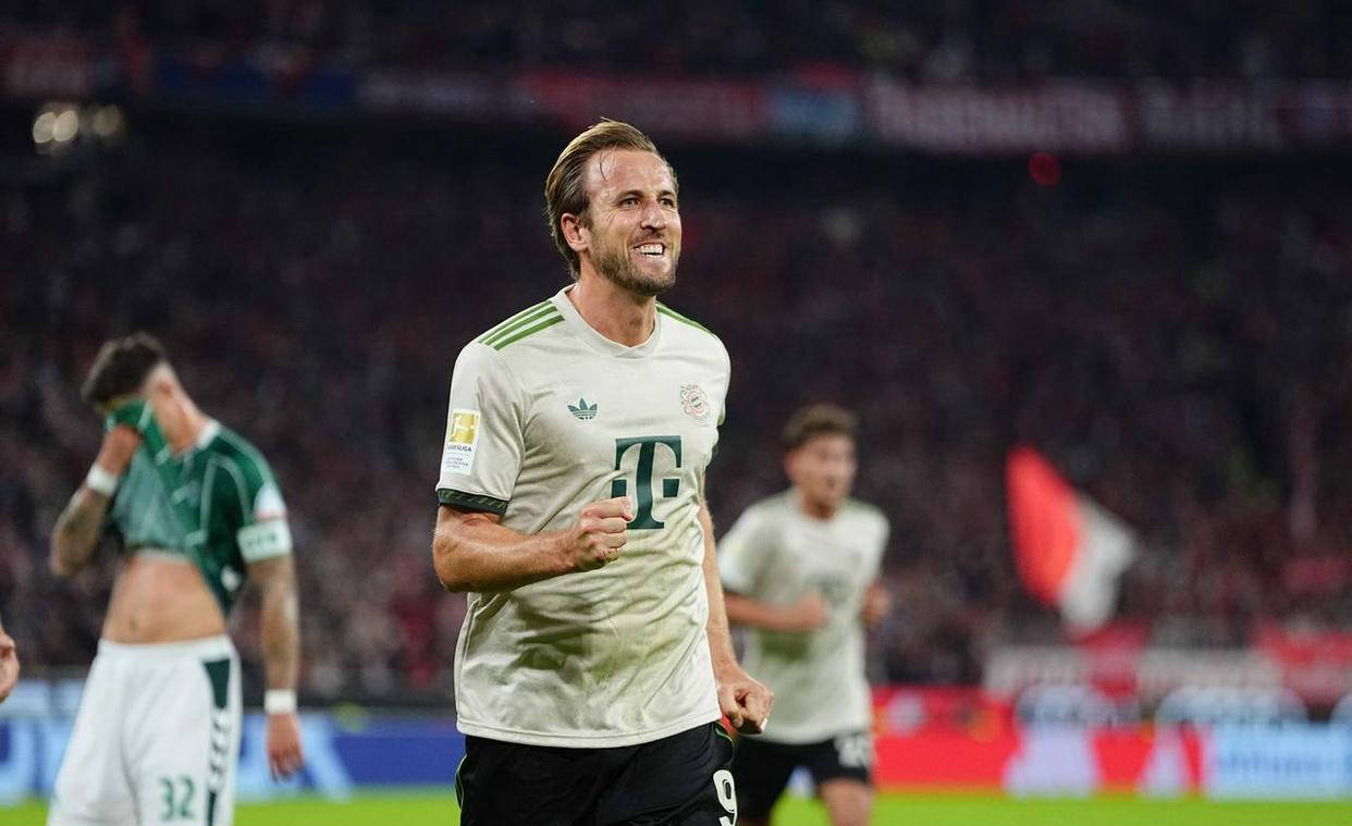 32岁凯恩获得82分评分，率队5连胜领跑德甲，表现太出色了